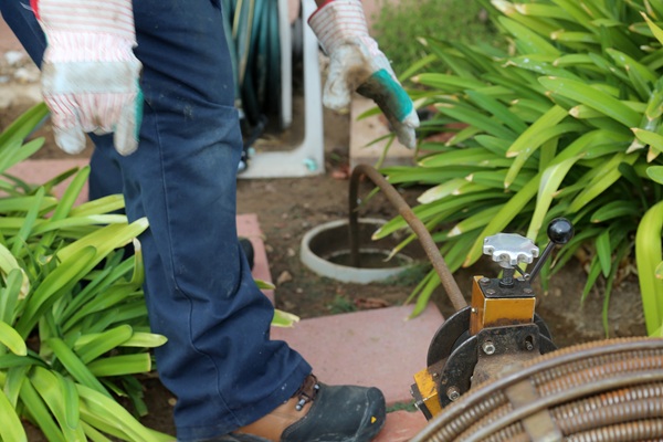 Rooter services clearing outdoor drain