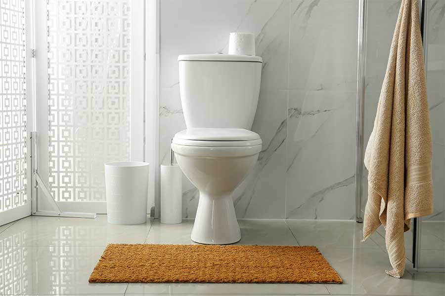 Bathroom with white toilet