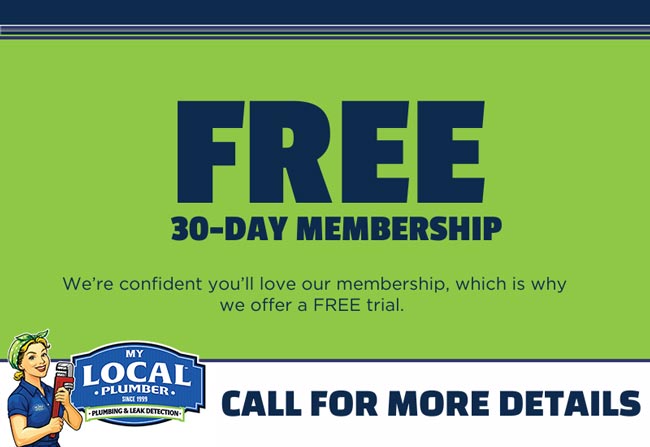 Free 30-day membership plumbing offer